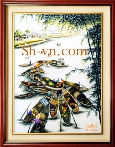 乡村风景画手工刺绣＝鄉間情懷　60＝SHVN 1160-80cm x 100cm.